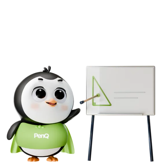 PenQ, Qlive's AI learning companion, at a whiteboard